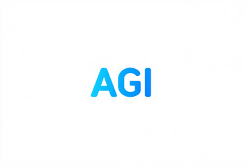 a minimalistic design with the acronym agi in gradient blue font centered on a clean white background sleek and professional
