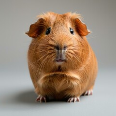 Fototapeta premium Brown guinea pig on grey background.
