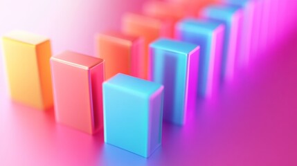 Colorful Geometric Shapes in Gradient Lighting for Artistic Background