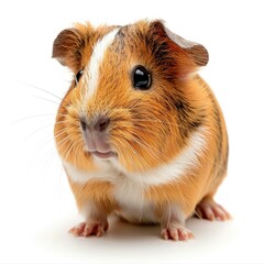 Fototapeta premium Repeated image of guinea pig on white background.