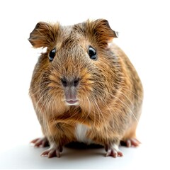 Fototapeta premium Guinea pig in front of white background.