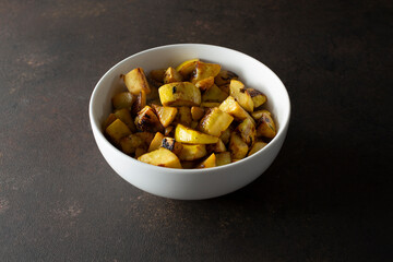A view of a bowl of sauteed yellow squash.