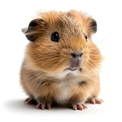 Fototapeta premium Teddy Guinea Pig photoshoot on white background