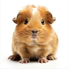 Fototapeta premium Teddy Guinea Pig photoshoot on white background