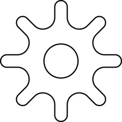 Gears icon set. Connected cogs, cogwheel gears illustration