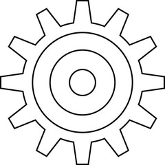 Gears icon set. Connected cogs, cogwheel gears illustration