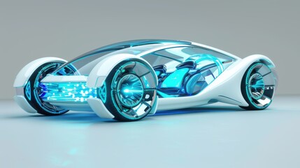 Futuristic Electric Car Interior with Eco-Friendly Air Conditioning and Digital Controls