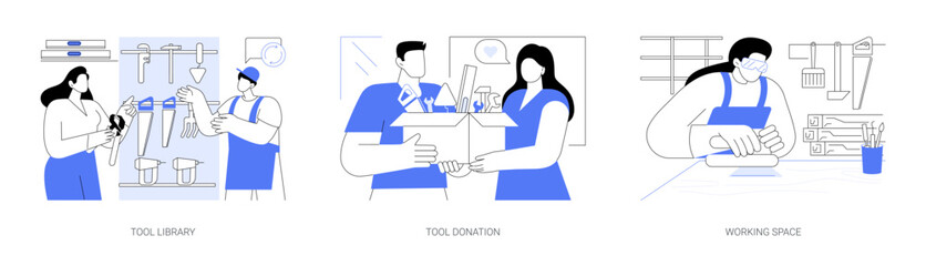 Repair rentals isolated cartoon vector illustrations se