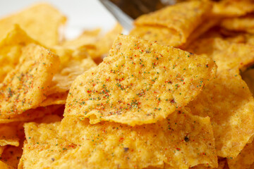 A closeup view of popular ranch chips.