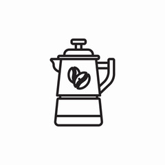 coffee kettle icon sign vector
