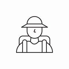 hiking person icon sign vector