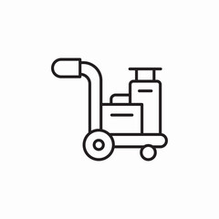 luggage trolley icon sign vector