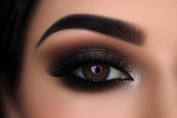Fototapeta premium Dramatic Smoky Eye Makeup: Perfect Elegance for a Night Out