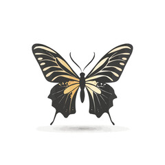 Fototapeta premium Elegant butterfly icon flat on white isolated background, vector design.