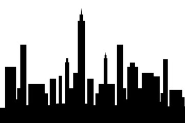 Obraz premium City drawn on a white background.