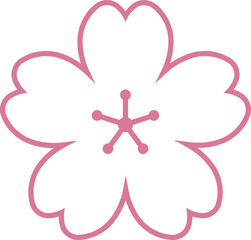 Pink Japanese cherry blossoms vector icon. Flowers, plants, spring, cute, etc.