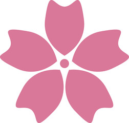 Pink Japanese cherry blossoms vector icon. Flowers, plants, spring, cute, etc.