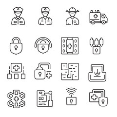 Minimalistic Line Icons for Public Safety, Security, and Emergency Services – Police, Firefighters, Ambulances & More