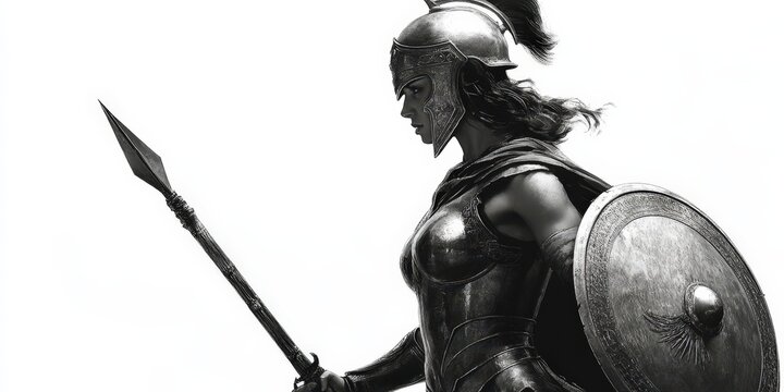 Powerful Athena-like Warrior Woman, Profile