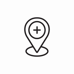 hospital location pin icon sign vector