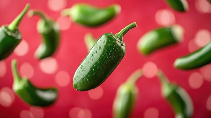 Vibrant Jalapeños in Motion