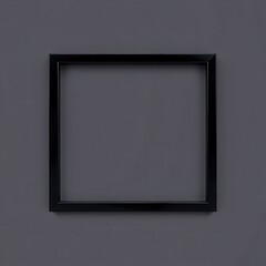 black square frame on gray background