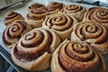 Homemade Bakery Fresh Baked Cinnamon Roll Sticky Buns Bread Pastry Breakfast Treat