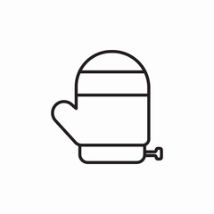 winter mittens icon sign vector