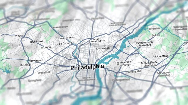 Philadelphia Map USA, Slider Shot