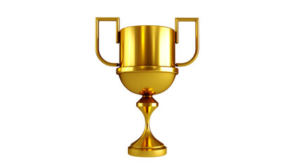 golden steel trophy isolated on transparent background,
