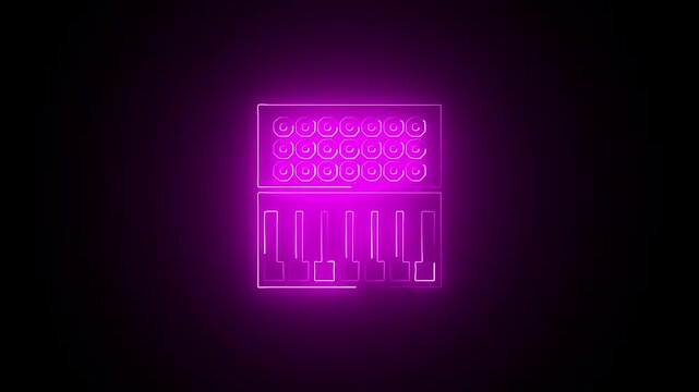 Glowing neon Looping icon isolated on black background. HD Video motion graphic animation
