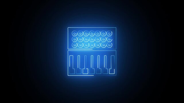 Glowing neon Looping icon isolated on black background. HD Video motion graphic animation