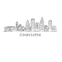 charlotte city skyline sketch