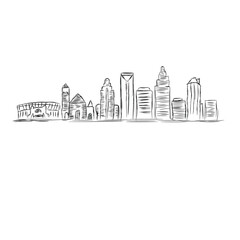 charlotte city skyline sketch