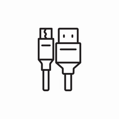 charging wire icon sign vector