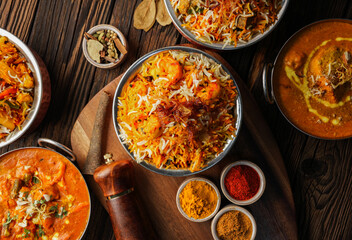 indian chicken biryani, Spicy chicken biryani food photography