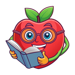 Obraz premium Cute Apple Mascot Logo Collection Coffee Cup, Reading Book, Gaming, Boxing Gloves, Vector Art, Charming Apple mascot logos coffee, book, gaming, boxing gloves. Fun vector designs for all needs