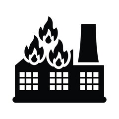 Factory Fire Accident Icon