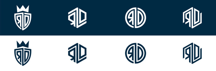 RD DR letter logo set design