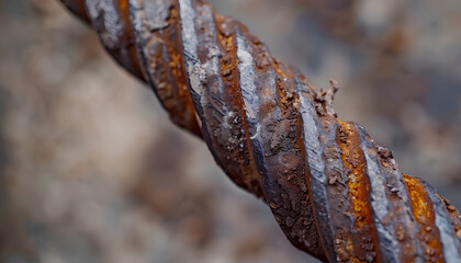Fototapeta premium Rebar texture. Reinforcement steel rod. Rusty rebar for concrete pouring. Steel reinforcement bars. Construction rebar steel work reinforcement. Closeup of Steel rebars