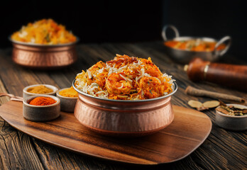 indian chicken biryani, Spicy chicken biryani food photography