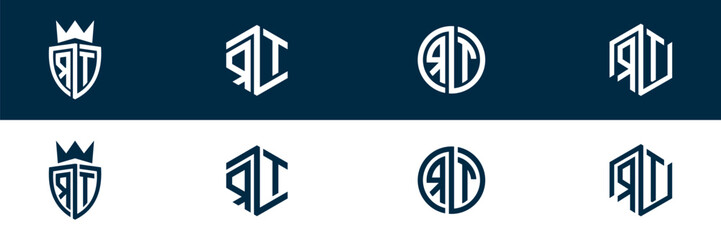 RT TR letter logo set design