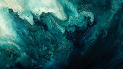 Colliding color streams in deep blue-green
