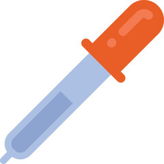 Pipette color icon. Chemistry tool. Medical dropper