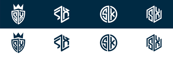 SX XS letter logo set design