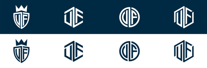 Typography letter UF FU letter logo design