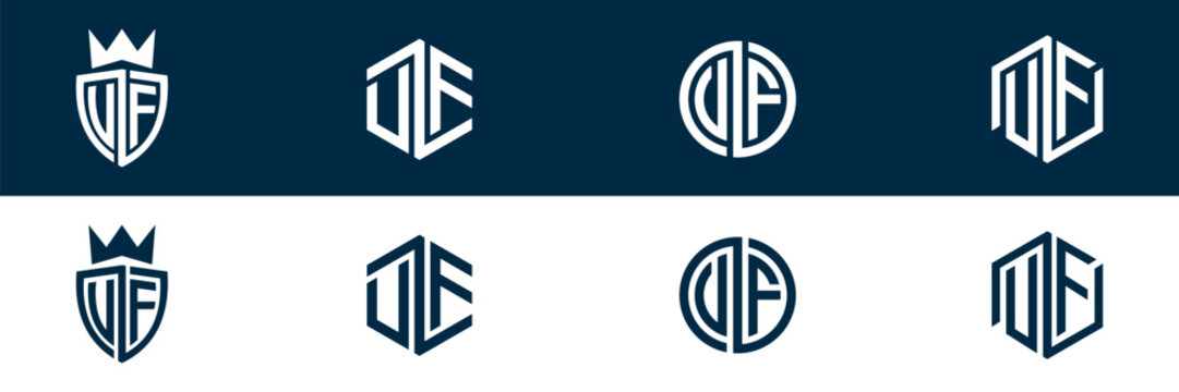 Typography letter UF FU letter logo design