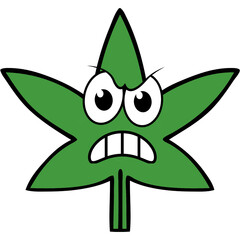 Angry Cartoon Cannabis Leaf