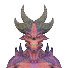 モンスターの顔アップ　3DCGレンダリング