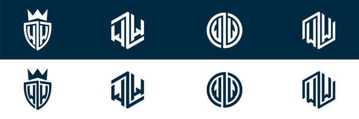 WW  letter logo set design